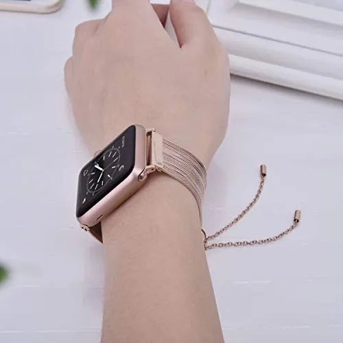 Metal Fashion Band for Apple Watch 38/40/41mm and 42/44/45mm Dressy Bracelet