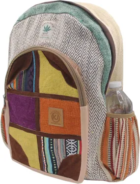 Natural Handmade Large Multi Pocket Hemp Backpack