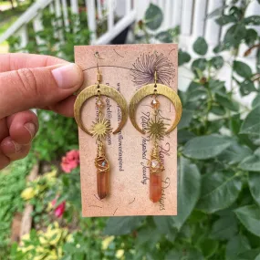 New Celestial Halo Quartz Earrings