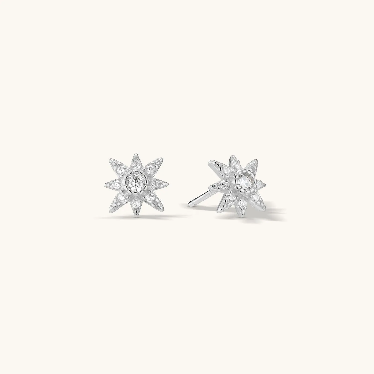 North Star Stud Earring in Silver