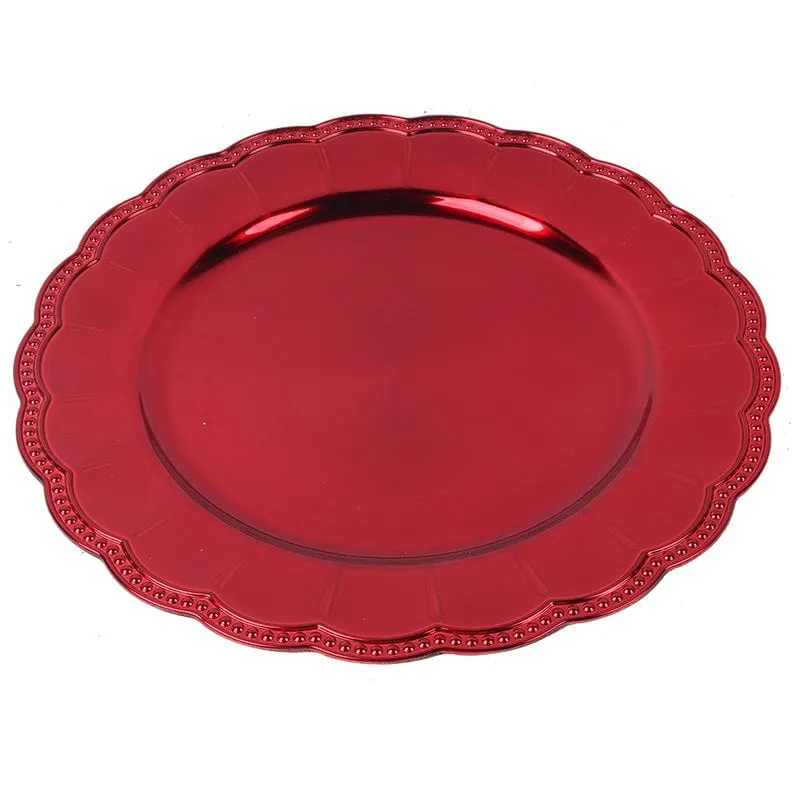 Red Decorative Melamine Charger Plate (33cm)