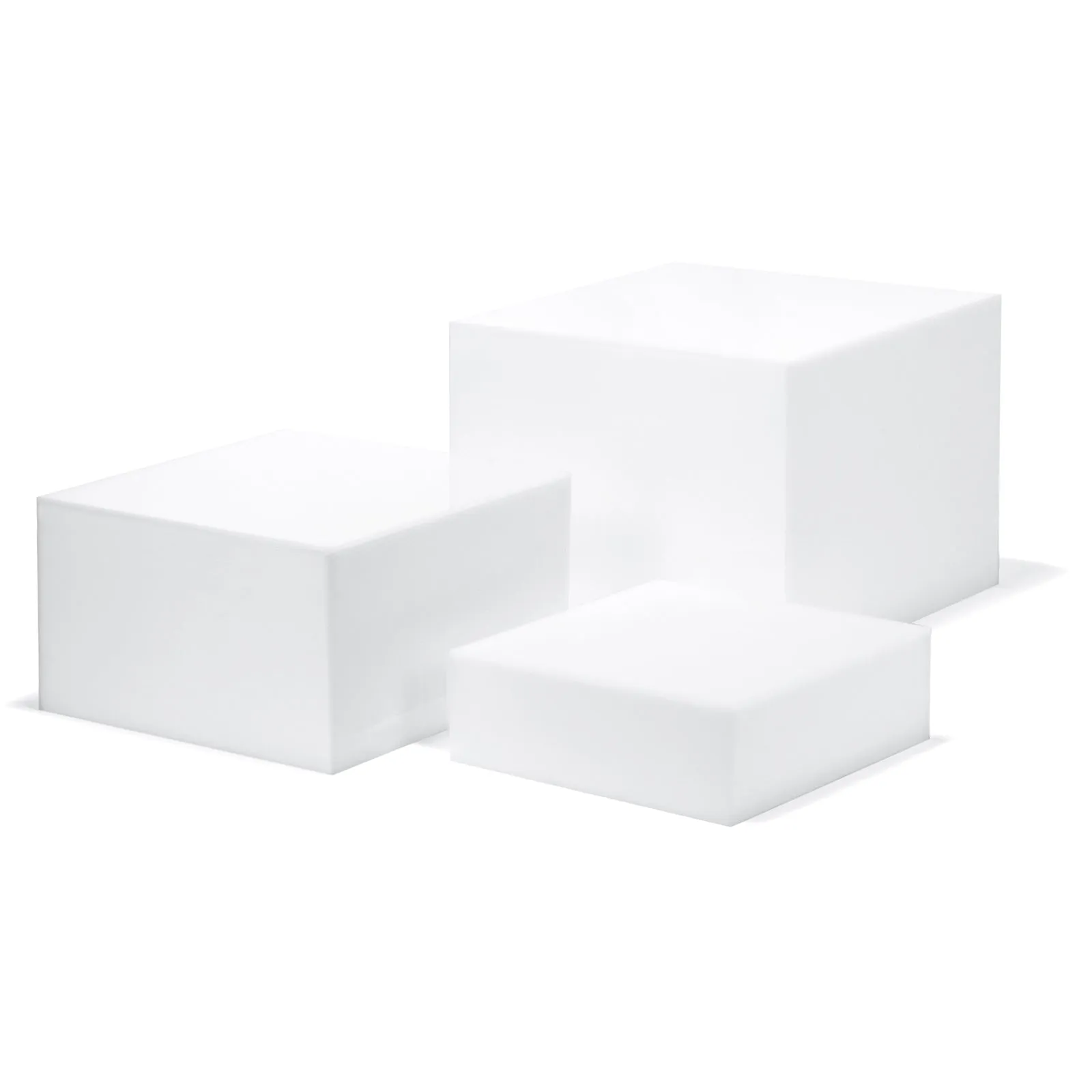 Set of 3 Acrylic Cube Display Nesting Risers with Hollow Bottoms