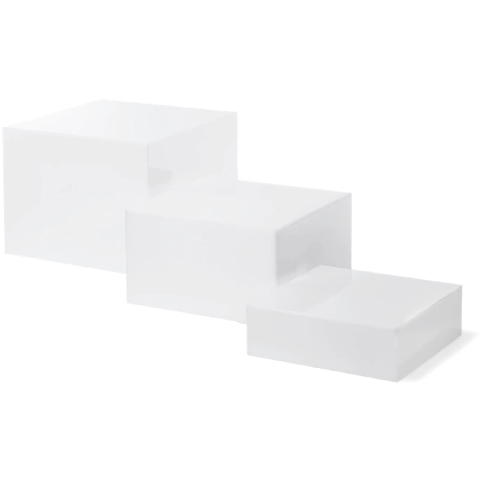 Set of 3 Acrylic Cube Display Nesting Risers with Hollow Bottoms