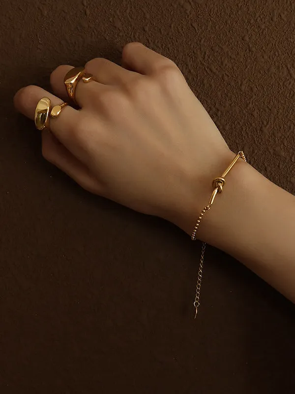 Simple Gold Silver Solid Color Chain Bracelet Accessories