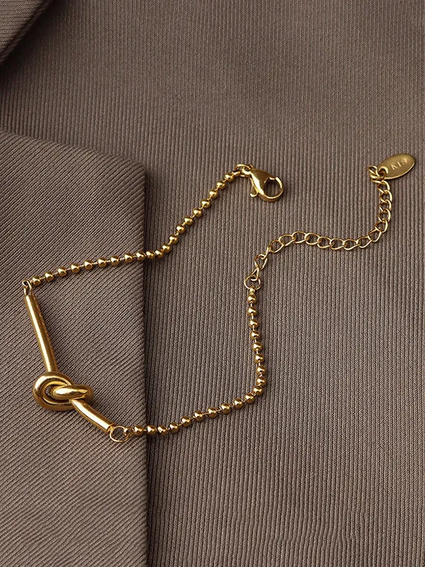 Simple Gold Silver Solid Color Chain Bracelet Accessories