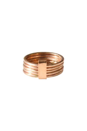 Stacked Five Band Bronze Ring