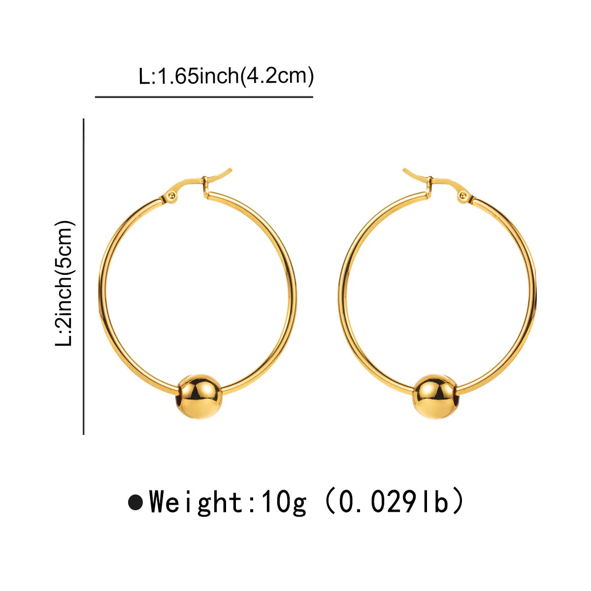 Stainless steel heart-shaped circular earrings