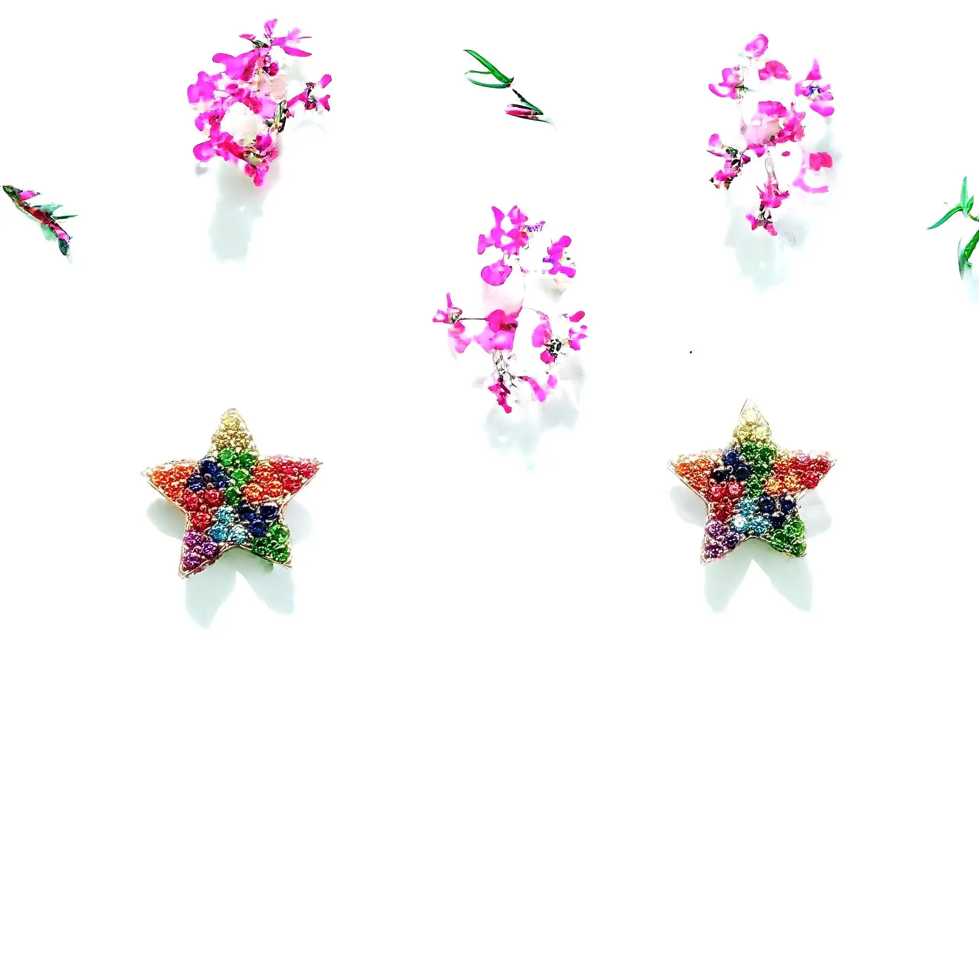 Star Stud Rainbow Earrings (silver or gold)