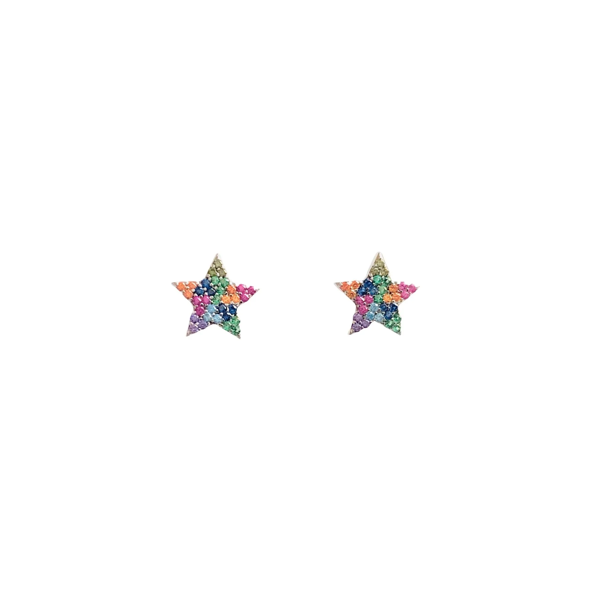 Star Stud Rainbow Earrings (silver or gold)