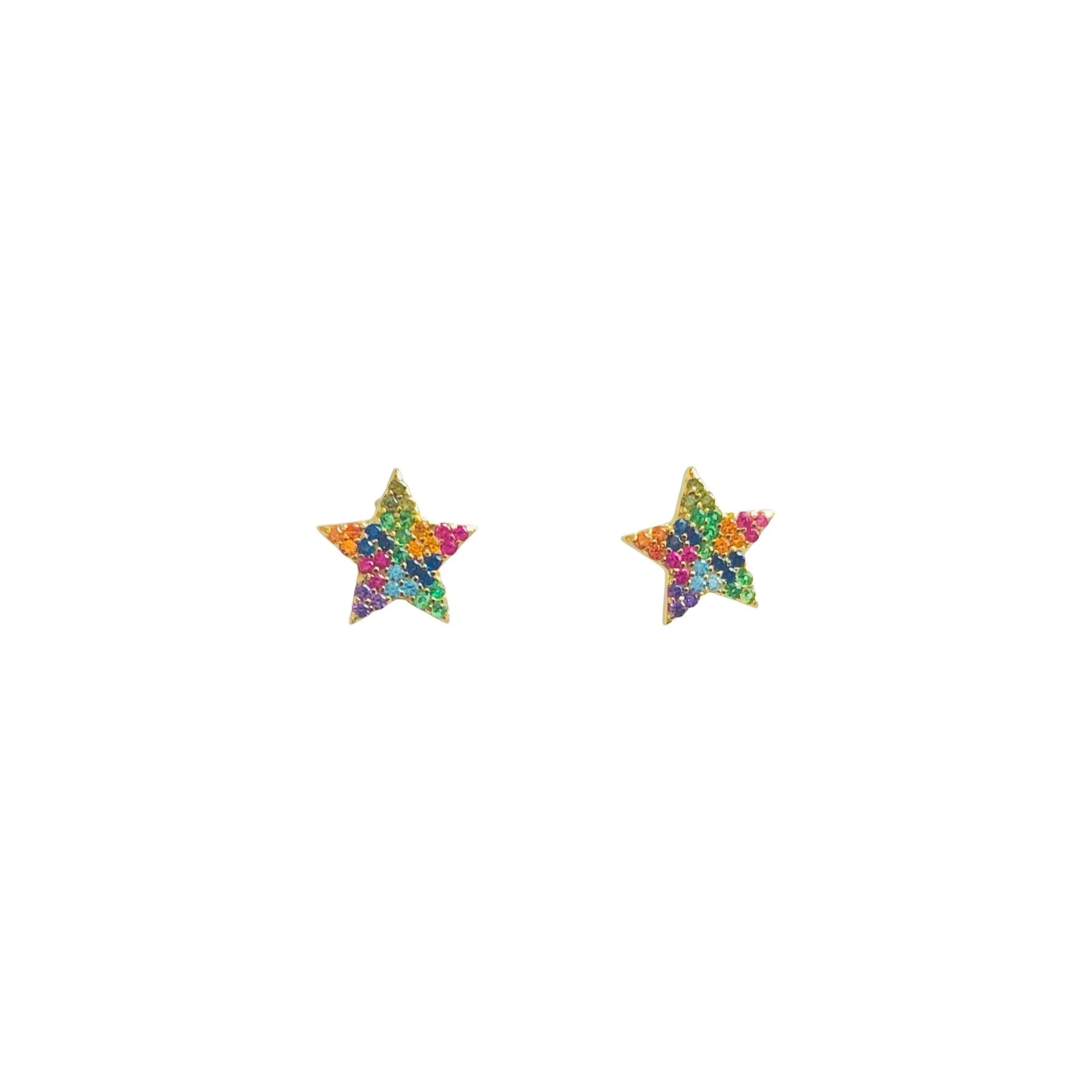 Star Stud Rainbow Earrings (silver or gold)