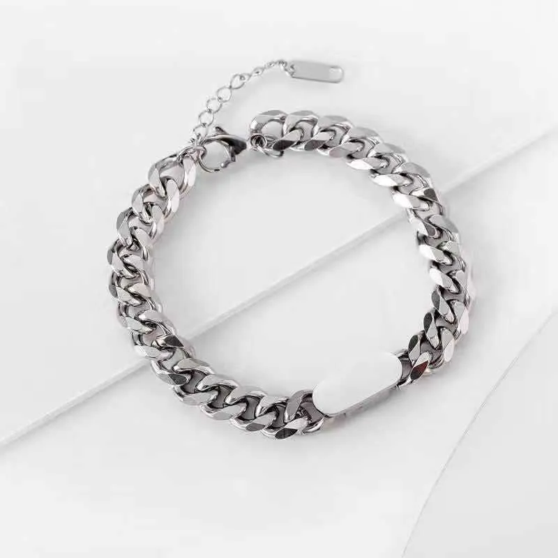 Titanium Steel Cuban Chain Bracelet Men's Fashion Ins Personalized Design Sense Bracelet Men's Simple and Cold Style Bracelet