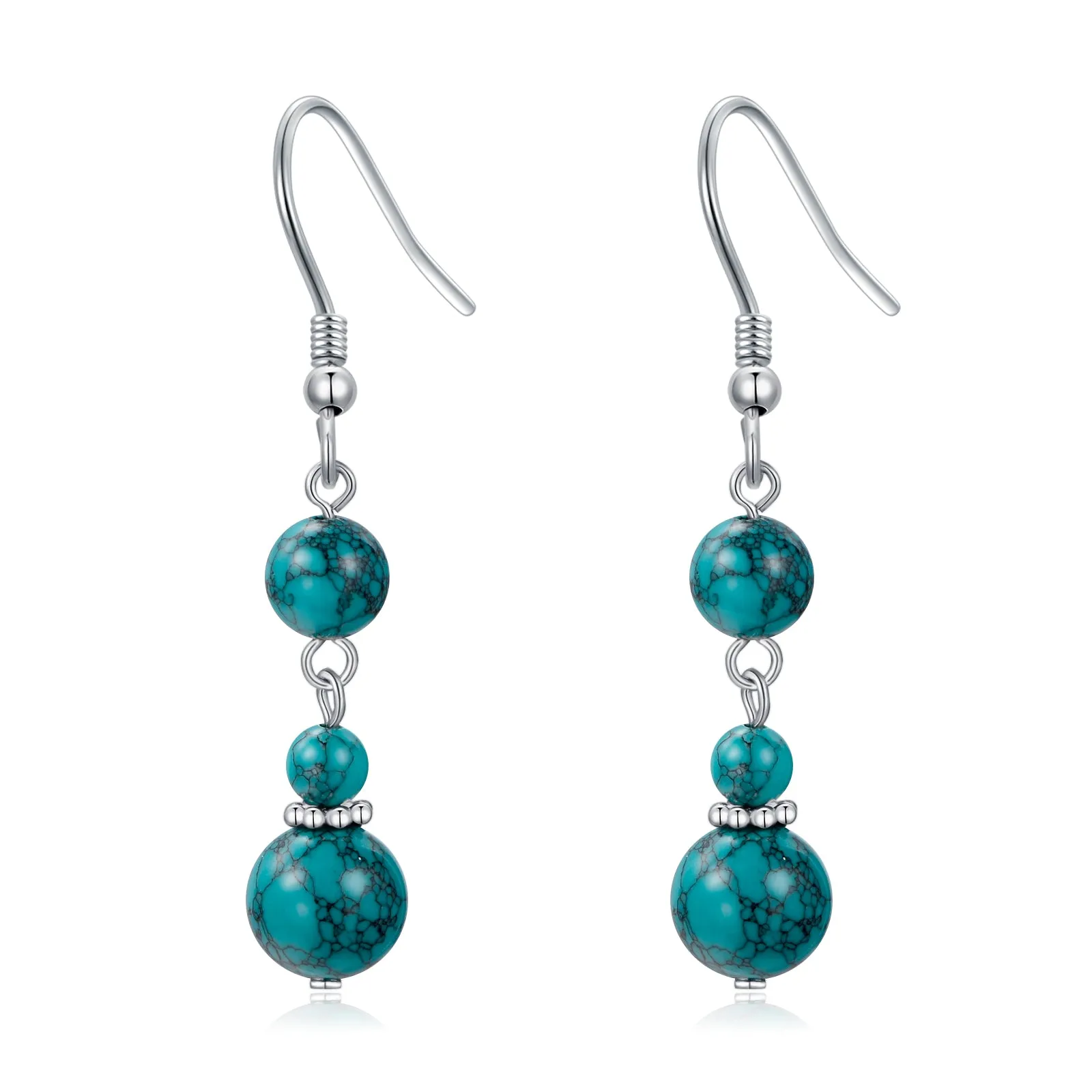 Turquoise Earrings for Women Sterling Silver Hooks Dangle Drop Earrings for Girls Gifts